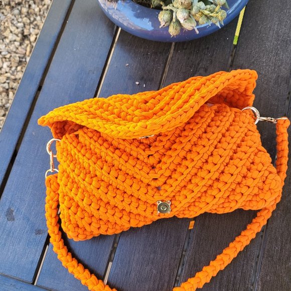 Handcrafted Crochet Clutch Handmade Bag, Summer, Woven Purse, Knit Bag - Picture 5 of 6